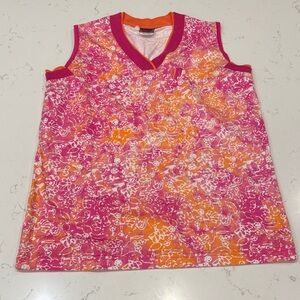 Vintage Prince Pink and Orange Floral Tennis Tank Top